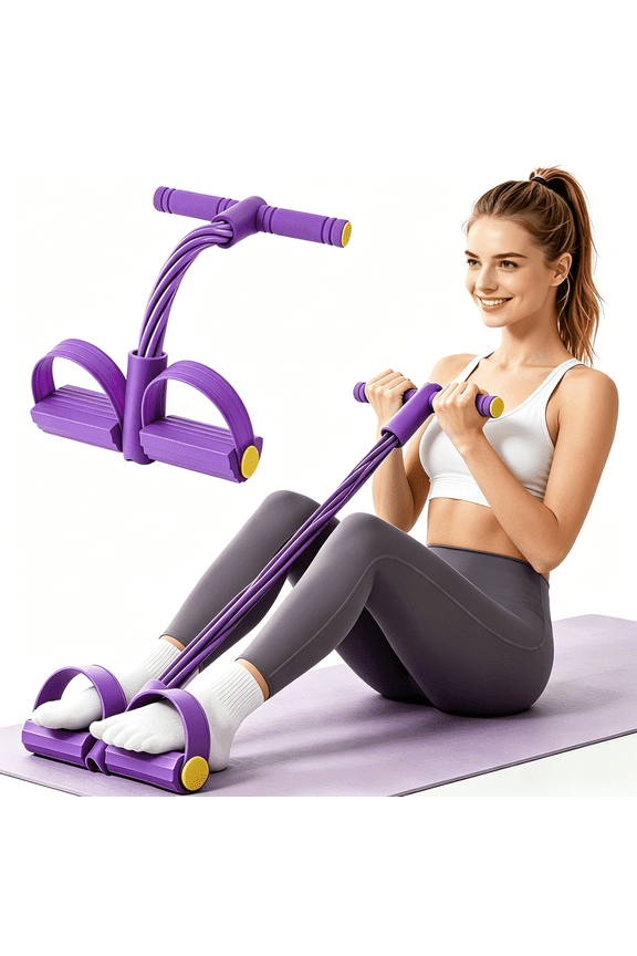 Pedal Resistance Band with Handle,6-Tube Resistance Bands with Handles,Natural Rubber Foot Pedal Resistance Band,Multifunctional Exercise Bands for Abdomen,Waist,Arm,Leg