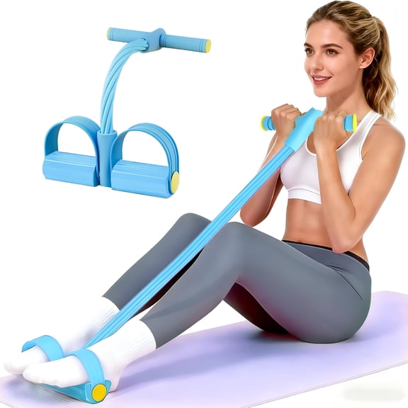 BESTSKY Pedal Resistance Bands with Handles, Upgrade 6-Tubes Manual Tension Training Pedal, Natural Rubber Foot Pedal Resistance Bands, Multifunction Fitness Bands for Abdomen