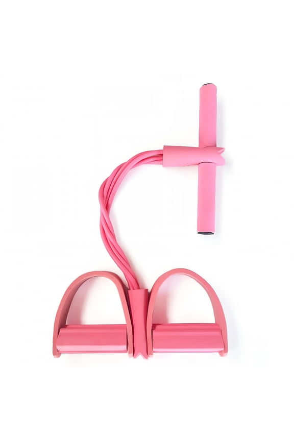Pedal Resistance Bands with Handles,Upgrade 6-Tubes Manual Tension Training Pedal,Natural Rubber Foot Pedal Resistance Bands,Multifunction Fitness Bands for Abdomen,Waist,Arm,Leg,Pink