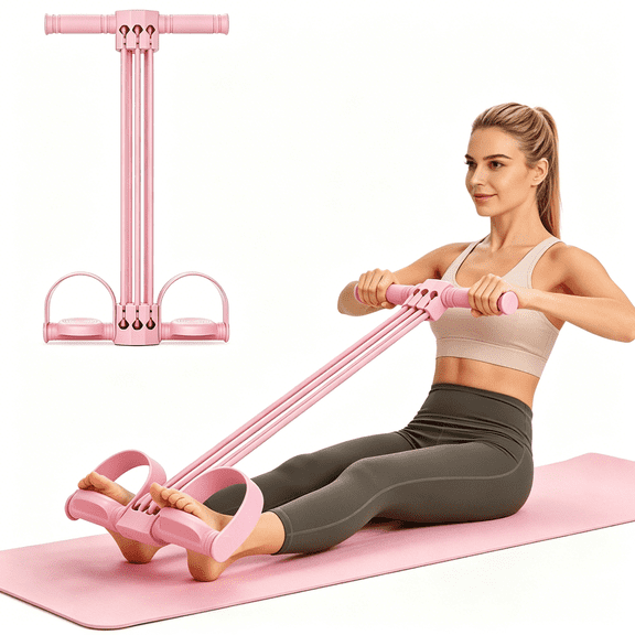 BESTSKY Pedal Resistance Bands with Handles,6-Tube Natural Rubber Foot Pedal Resistance Bands,Fitness Bands for Abdomen Waist Arms Legs Training