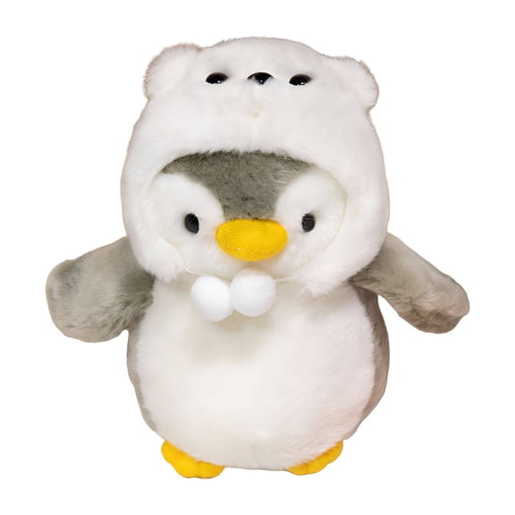 BESTSKY Penguin Plush,Removable Hat Design Fun Stuff,Fun and Practical Option Penguin Stuffed Animal,Gray,25cm