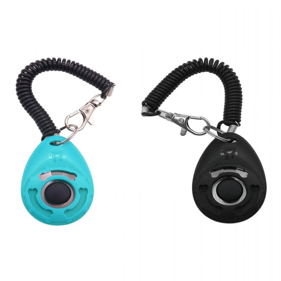 BESTSKY Pet Training Clicker with Wrist Strap - Dog Training Clickers (Black + Blue)