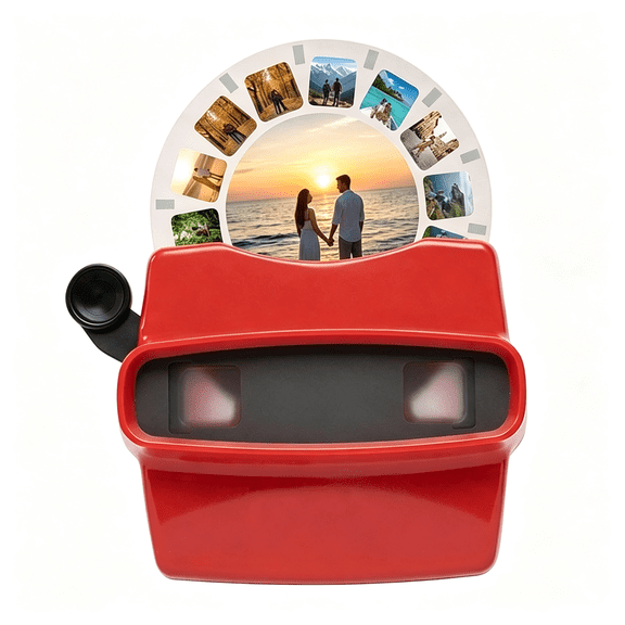 BESTSKY Photo Viewfinder,Personalized Text 3D Retro Reel View Finder Customize Photo Gifts for Couples Unique Birthday Anniversary for Her Him Women Men for Dad(Style 2 )