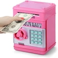 thumbnail image 1 of BESTSKY Piggy Bank Cash Coin Can Atm Bank Electronic Coin Money Bank for Kids Age 3-12,Money Savings Box Mini Atm Coin Bank Toys for 3 4 5 6 7 8 9 10 11 12 Year Old Boys Girls, 1 of 9