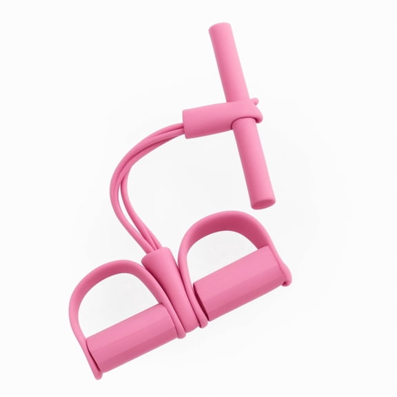 BESTSKY Pilates Bar Kit with Resistance Bands, Portable Fitness Equipment with Non-Slip Foam Handles, Home Gym Stretching Tool for Strength Training and Flexibility Workouts, Pink