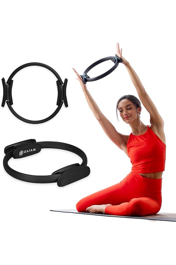 Pilates Ring Fitness Circle, Lightweight Resistance Magic Circle with Foam Padded Handles, Core & Leg Toner