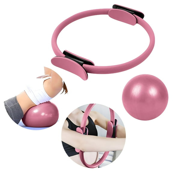 BESTSKY Pilates Ring and Ball Set with 3 Resistance Bands Pilates Equipment Magic Circle Pilates Ring 24 Inch