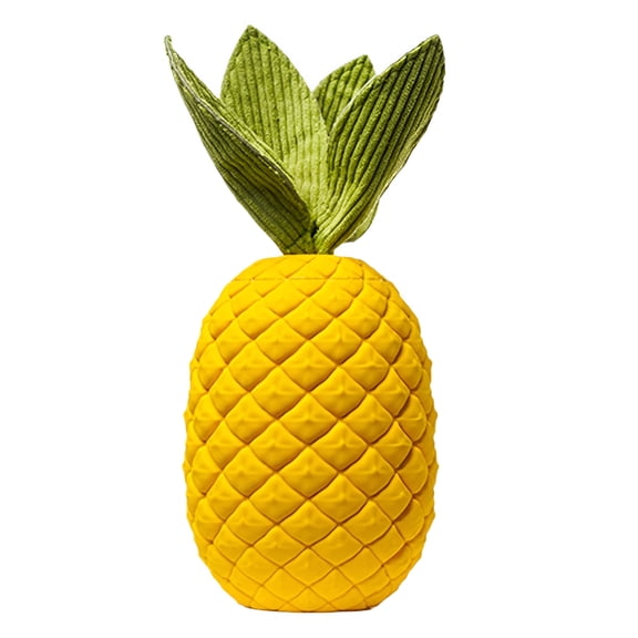 BESTSKY Pineapple Dog Chew Toy, Natural Rubber Squeaky Puzzle for Aggressive Chewers, Interactive Treat Dispensing Toy
