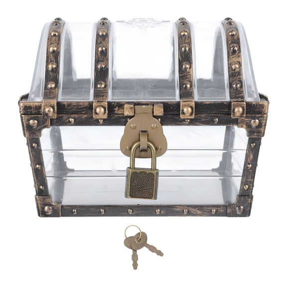 BESTSKY Pirate Treasure Boxes 1pc Pirate Treasure Chest Children's Treasure Chest Retro Plastic Treasure Chest Toy