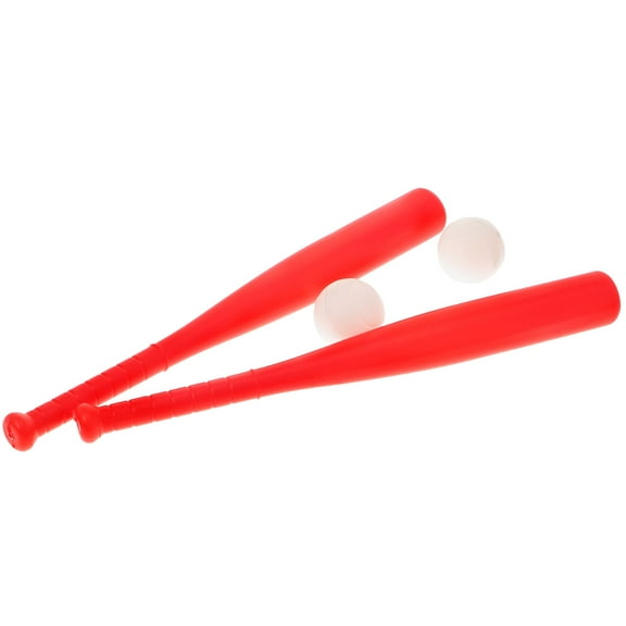 BESTSKY Plastic Baseball Bat 2Sets Red for Children Toy for Outdoor and Indoor Activities