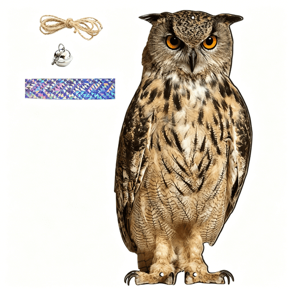 BESTSKY Plastic Owl Bird Scare Device, Waterproof Garden