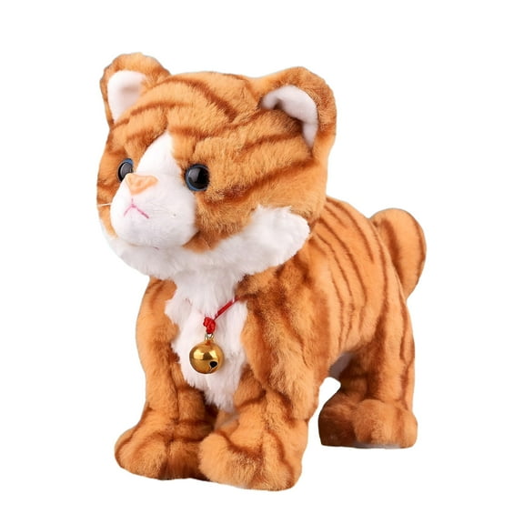 BESTSKY Plush Electronic Cats Stuffed Animal Interactive Toy - Meow Walking Lifelike Kitten