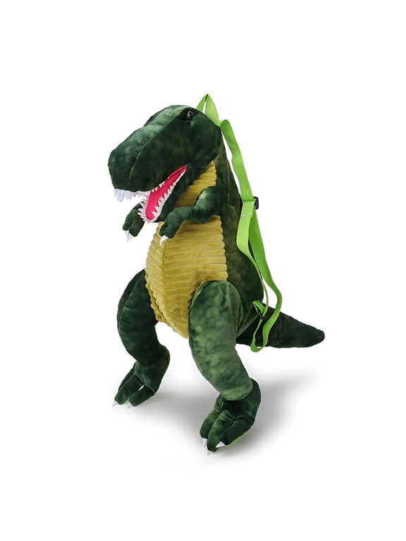 Plush T-Rex Backpack, Dinosaur Bag with Adjustable Straps and Zipper, Cool Dinosaur Costume Accessories, Dinosaur Gifts