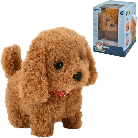 BESTSKY Plush Teddy Toy Puppy,Robot Dogs,Walking,Barking,Tail Wagging,Stretching Companion Animal for Kids Children