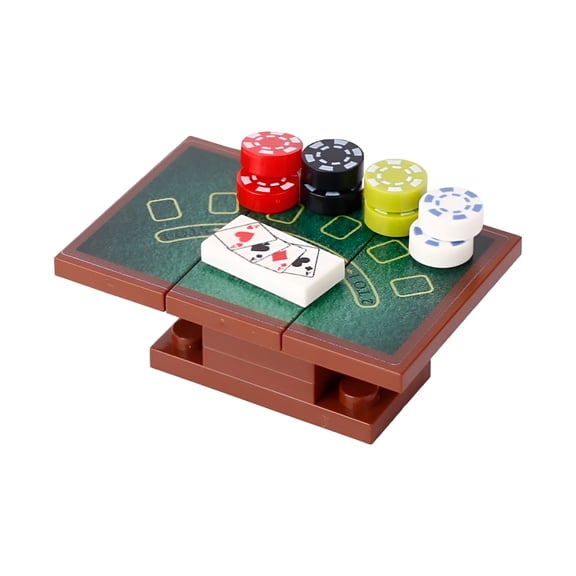 BESTSKY Poker Table Building Blocks Slots Ski Ball Game Console Chess Cards Game Machine Room Scene Bricks Toys Gift