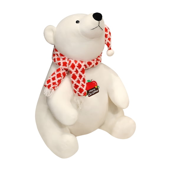 BESTSKY Polar Bear Stuffed Animal Plush, 11.8 Inch Lifelike Soft Cute Polar Bear with Scarf, Cute Polar Bear Plush Toy for Kids Children Family Xmas Birthday Gifts