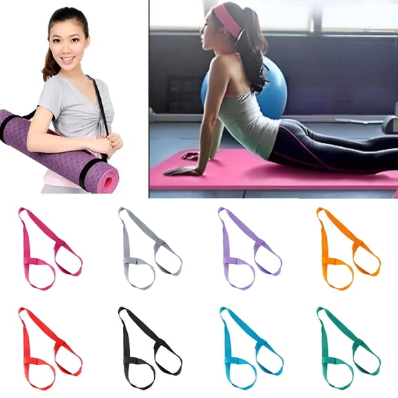 BESTSKY Portable Fitness Yoga Mat Belt Rope Elastic Shoulder Carrier Strap Two-way Sling
