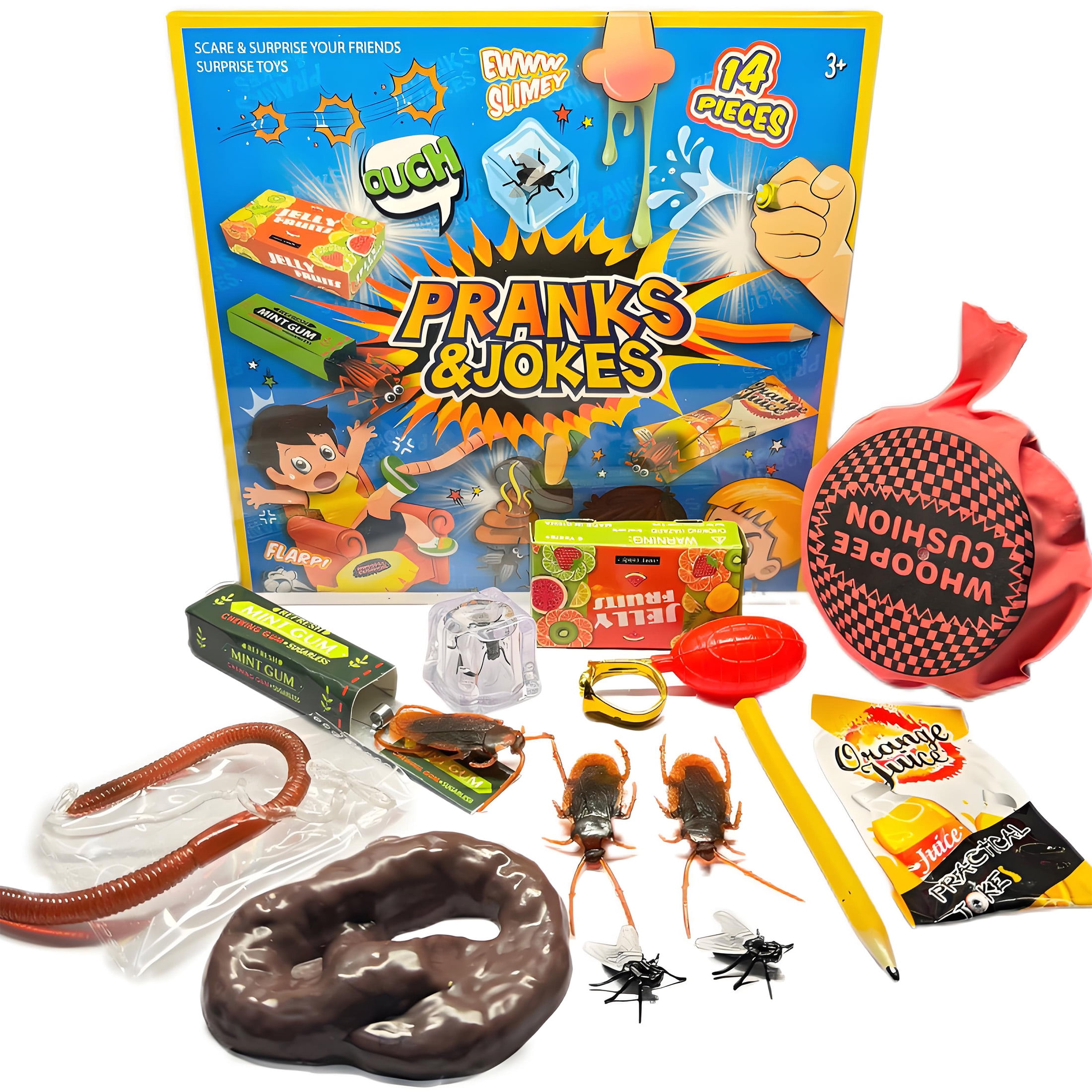 Kit De Farce JIMITOP – Serpent, Cafards, Araignée, Caca – Poisson D'avril – Halloween – Accessoires Rigolos