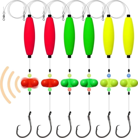 BESTSKY Pre-Tied Catfish Rig System,23 Inch 55Lb Catfish Float Rig with Adjustable Eva Slip Float and High Carbon Circle Hooks 5/0 6/0 8/0,Ready-To-Fish for River and Bank Fishing