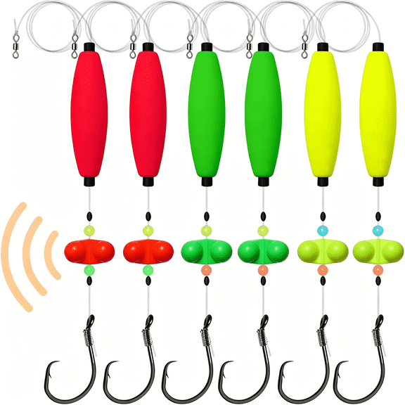BESTSKY Pre-Tied Catfish Rig System, 23 Inch 55Lb Catfish Float Rig with Adjustable Eva Slip Float and High Carbon Circle Hooks 5/0 6/0 8/0, Ready-To-Fish for River and Bank Fishing