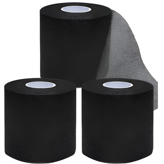 BESTSKY Pre Wrap Tape Athletic,3 Rolls Black Prewrap Headbands for Hair,Foam Underwrap Sports Wrap Athletic Prewrap