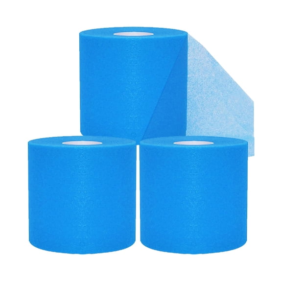 BESTSKY Pre Wrap Tape Athletic,3 Rolls X 22 Yards Blue Prewrap Athletic Pre Wrap,Headbands for Hair,Foam Underwrap Sports Wrap
