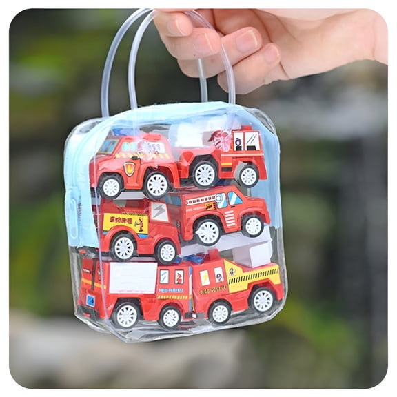 BESTSKY Pull Back Cars, Toy Cars for Toddlers, Push and Go Vehicles Toys Friction Powered Car Toys Christmas Birthday Gift for Kids, Boys and Girls Fire Truck(6 Pcs)
