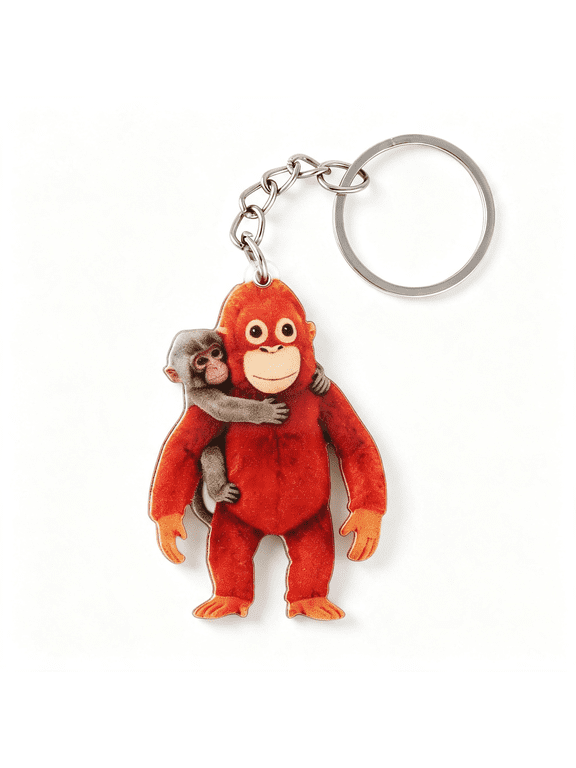 Punch Monkey Plush Keychain,Monkey Key Ring Bag Charm,Acrylic Hanging Keychain for Backpack Purse Car,Cute Monkey Keychain