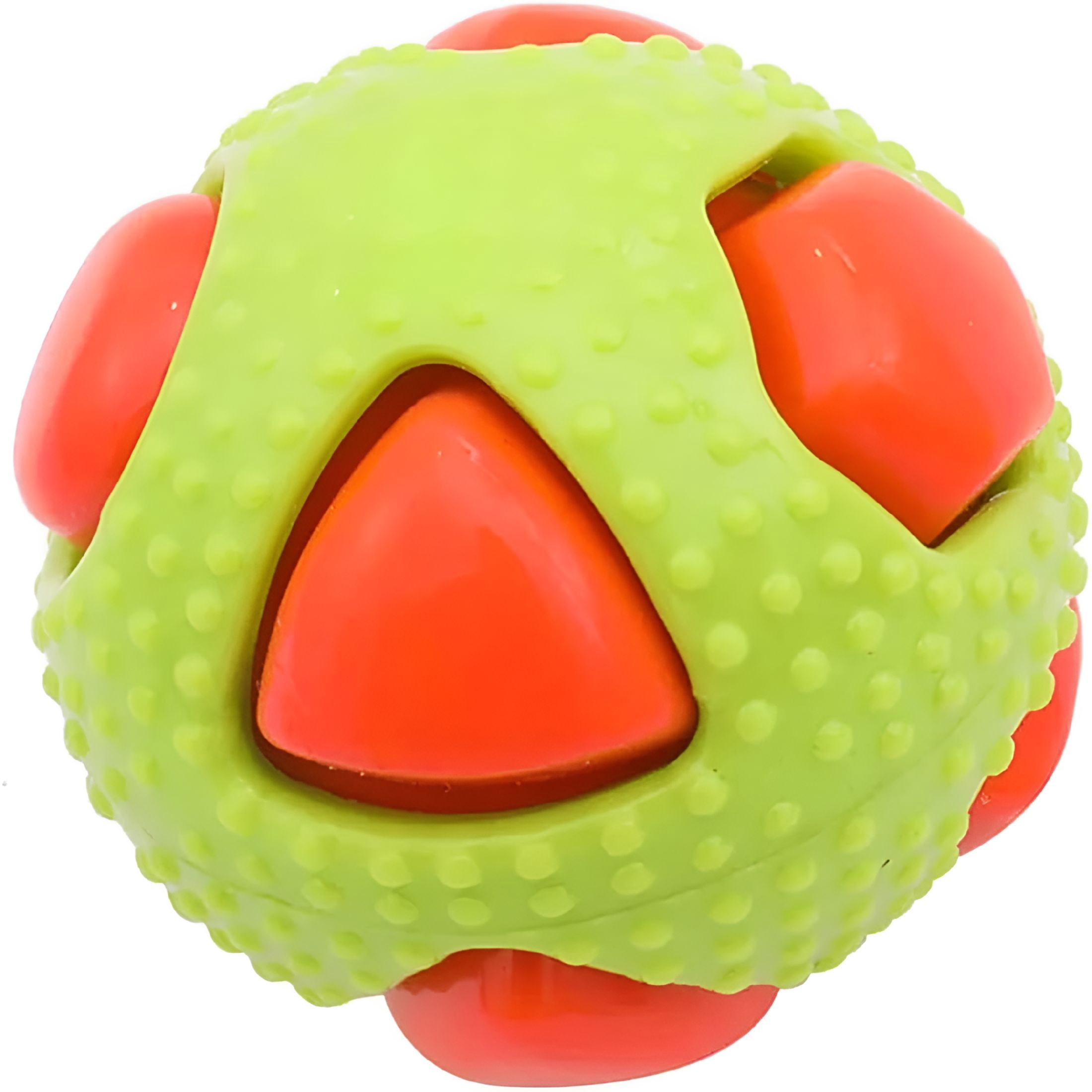 BESTSKY Puppy Chew Toy Balls, Long-Lasting, Anti-chew Pet Teething Toy That Relieves Boredom, Great for Small Dogs (Green Orange)