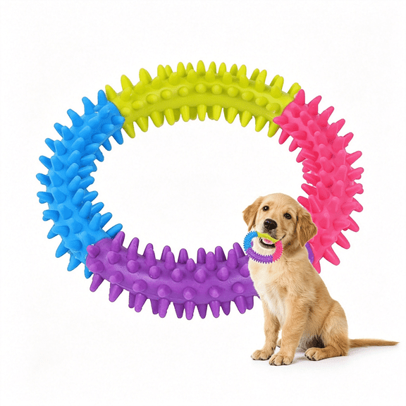 BESTSKY Puppy Teething Rings,Rubber Dog Ring Toy,Chewing Toys for Puppies Exercise Teeth,Interactive Dog Chew Toys for Small Dogs (Color Random) Durable Puppy Teething Rings