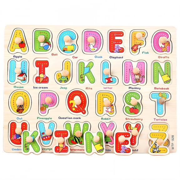 BESTSKY Puzzle Board,Bright Visual Effect Puzzle for 3 Year Old,Educational Puzzle Set Wooden Puzzles,style2,11.9*8.9*0.5in