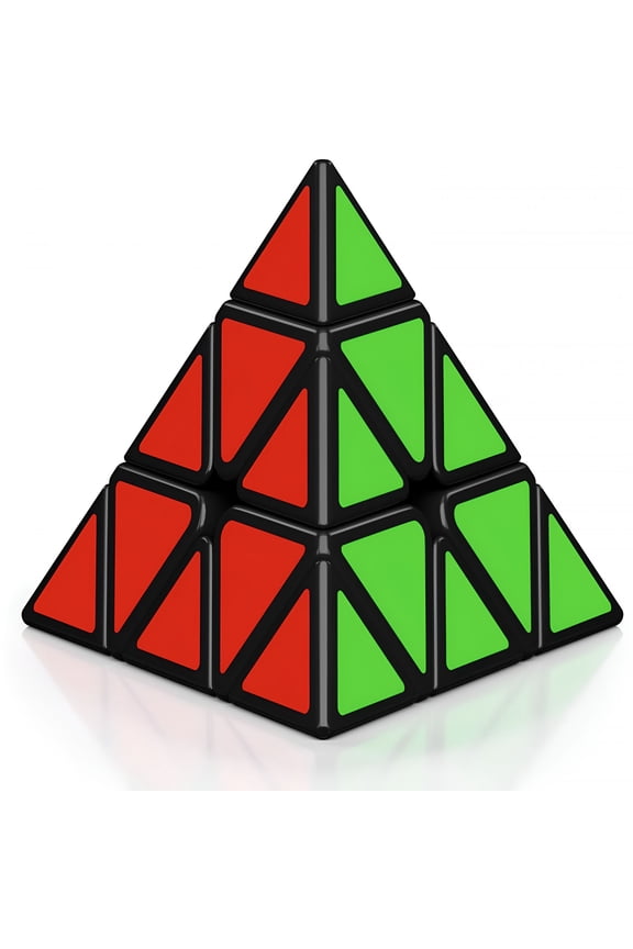Pyramid Speed Cube,3X3X3 Pyramid Speed Cube Triangle Cube Puzzle Magic Cube(Black)