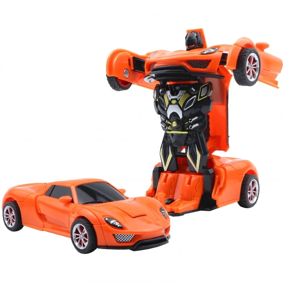 BESTSKY RC Drift Car - Porsche Inspired Transforming RC Car with Inertia Crash Shift and One Click Transformation, Orange Drift Racing Car for Indoor and Outdoor Play, Kids and Adults