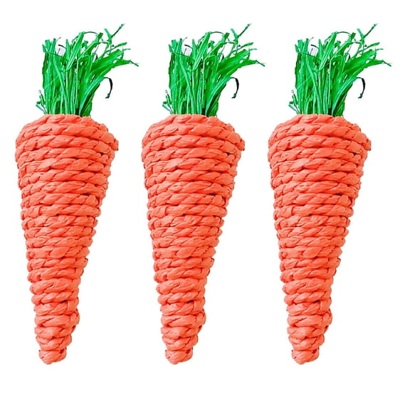 BESTSKY Rabbit Chew Toys,Fun Carrot Design Rabbit Toys,Durable Guinea Pig Toys,Pet-Friendly Rabbit Chew Toys for Dental Care