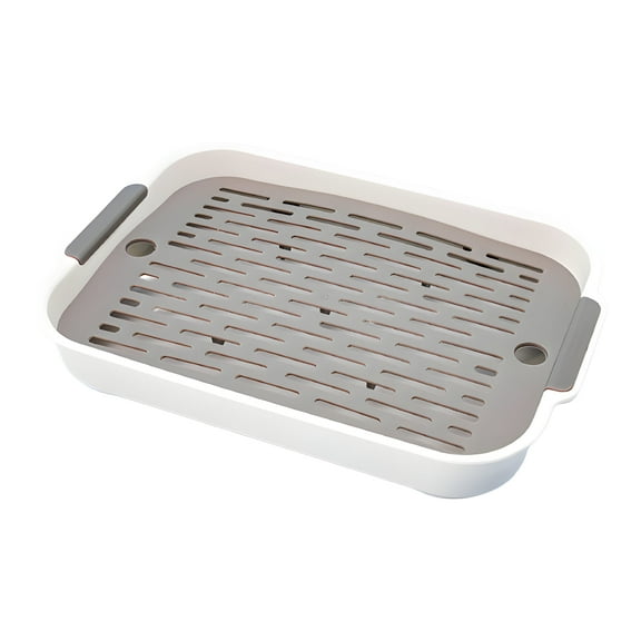 BESTSKY Rabbit Litter Box,Fixed Toilet Area Bunny Litter Box,Daily Cleaning Small Litter Box,Gray