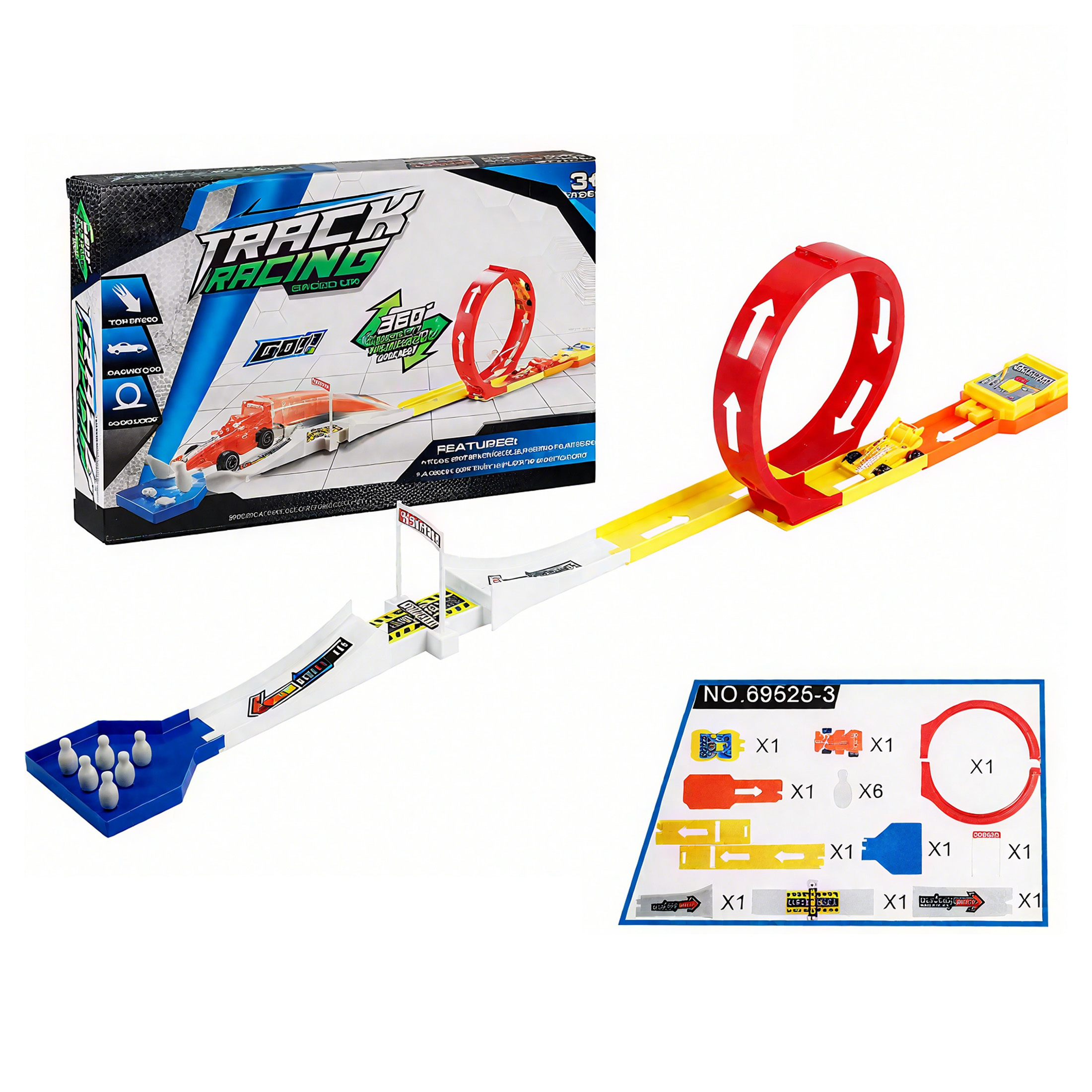BESTSKY Race Track,Catapult Track Race Car Track,with 15 Track Parts,1 ...