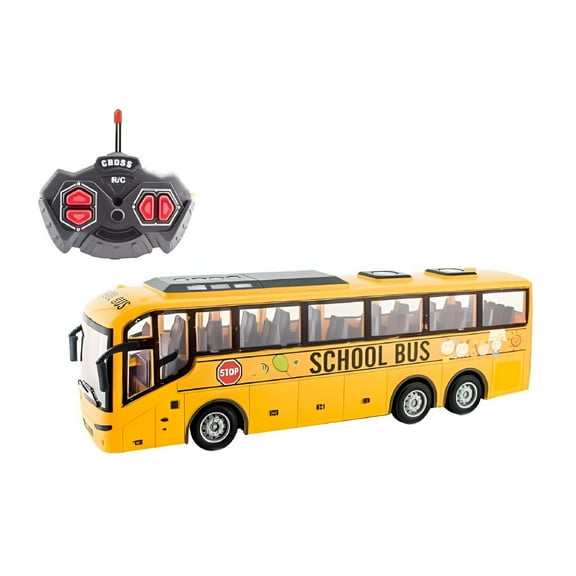 BESTSKY Racing Car Police Bus 27MHZ Lights Simulation School Bus Tour Bus Model Toy for Kids