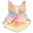 thumbnail image 1 of BESTSKY Rainbow Butterfly Dog Princess Dresses Funny Dog Clothes with Wing Girl Puppy Dress for Small Dogs Pet Butterfly Costume Holiday Cat Outfit for Halloween Birthday Wedding, 1 of 7