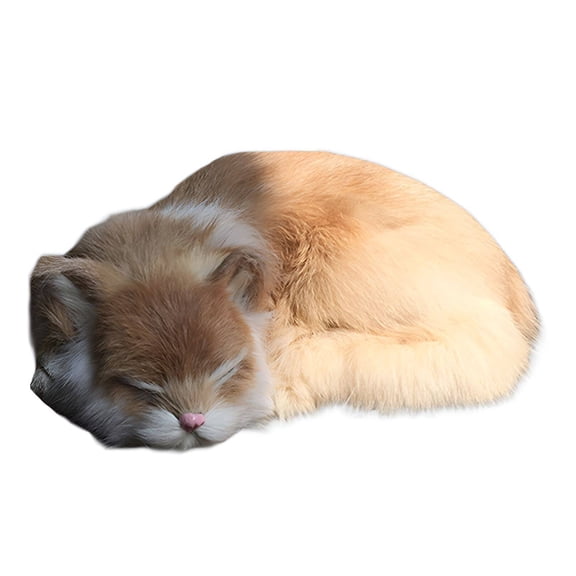 BESTSKY Realistic Cat Stuffed Animal Yellow, Soft Plush Kitty Toy with Fine Craftsmanship, Cute Feline Decor for Home Office Desk, Comforting Gift for Cat Lovers
