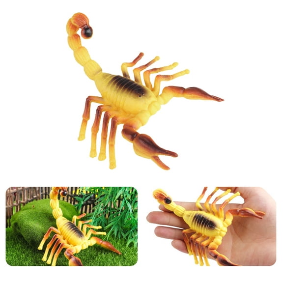 BESTSKY Realistic Fake Desert Scorpion, Hollow Plastic Yellow Bug for Pranks, April Fools Party Tricks, Halloween Props, Educational Wildlife Model, Creepy Crawly Decor