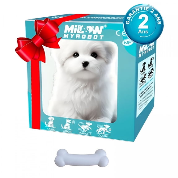 BESTSKY Realistic Robot Dog - Interactive Walking, Barking, Expressive Eyes, Soft Plush, Button Control, Home Office Companion Gift for Adults & Teens