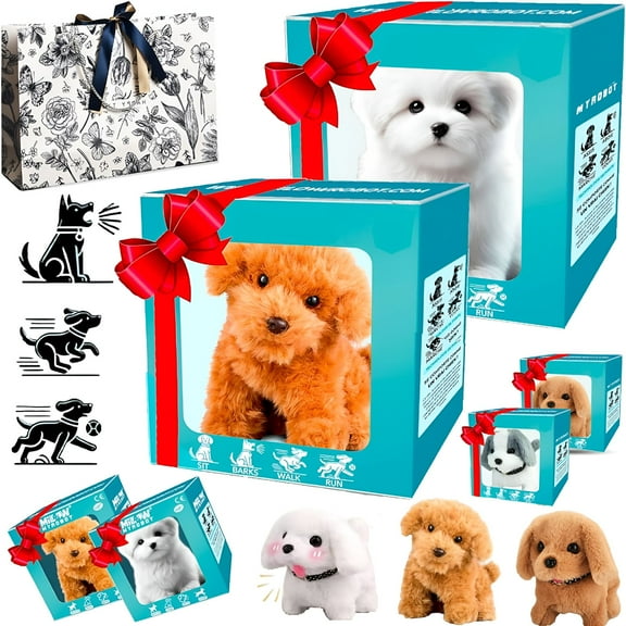 BESTSKY Realistic Robot Puppy,Robot Puppy,Realistic Robot Puppy,Robot Dog,Robotics Puppy,Plush Teddy Toy Puppy - Walking,Barking,Acts Like a Real Puppy (A+B)