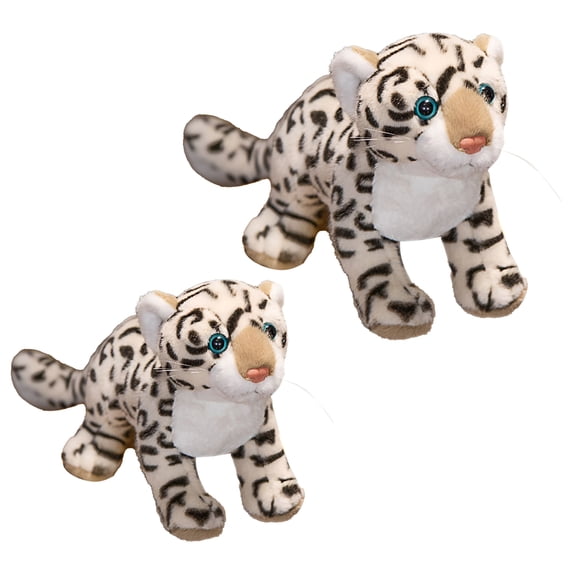 BESTSKY Realistic Snow Leopard Plush Doll - Cute Simulation Three-dimensional Wild Animal Plushie - Soft Stuffed Animal Doll - Leopard Plush Toy Home Decoration