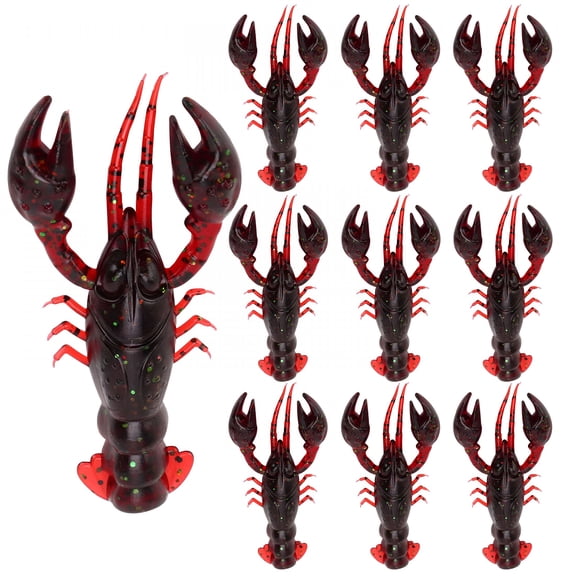 BESTSKY Realistic Soft Plastic Crawfish Lures, 10 Pack Ideal for Bass Fishing, Freshwater And Saltwater, 4-Inch Size