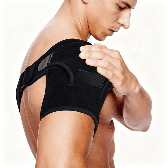BESTSKY Recovery Shoulder Brace - Immobilizer for Torn Rotator Cuff,Ac Joint Pain Relief,Dislocation,Arm Stability,Injuries,Tears - Adjustable Fits Men,Women - Black Plus Size - L/Xl
