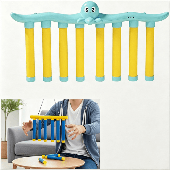 BESTSKY Reflective Drop Stick Challenge Game Set,Catching Sticks Game Toys,Hand Eye Coordination Training Toy,3 Adjustable Speed Modes,Catching Sticks Game for All Ages (Blue,8 Sticks)