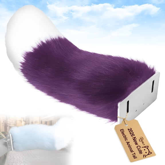 BESTSKY Remote Control Electric Car Tail Wagging Plush Fuzzy Ornament for Auto Trunk Bumper,Cute Moving Decoration with Adjustable Speed,Usb Rechargeable Universal Fit Vehicle Exterior Accessory