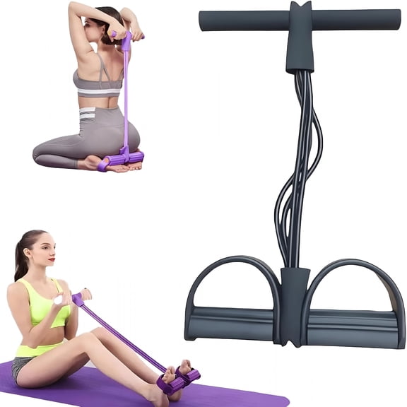BESTSKY Resistance Bands-4 Tube Pedal Ankle Puller, New Sit up Leg Stretch Rope Exercise Bands with Handles, Fitness Equipment for Yoga Stretching Slimming Training for Women Men