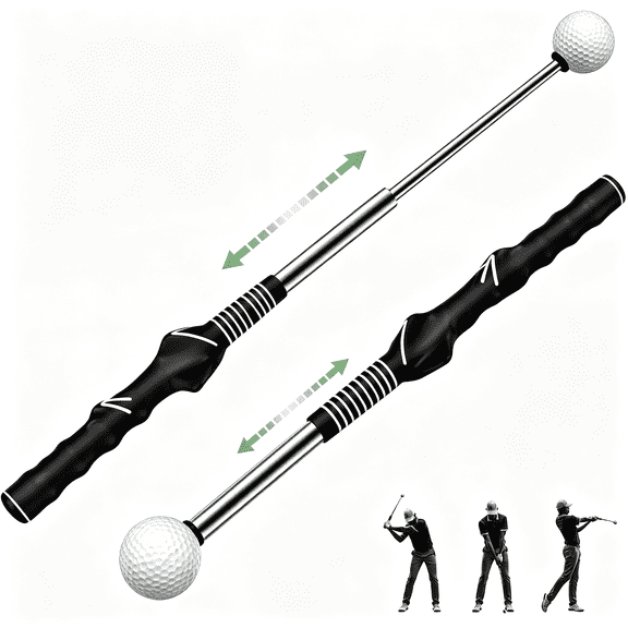BESTSKY Retractable Golf Swing Trainer, Golf Grip Trainer, Golf Training Aid for Warm-Up, Golf Swing Training Aid, Grip Trainer Golf Club, Strength & Tempo Training for Chipping Hitting