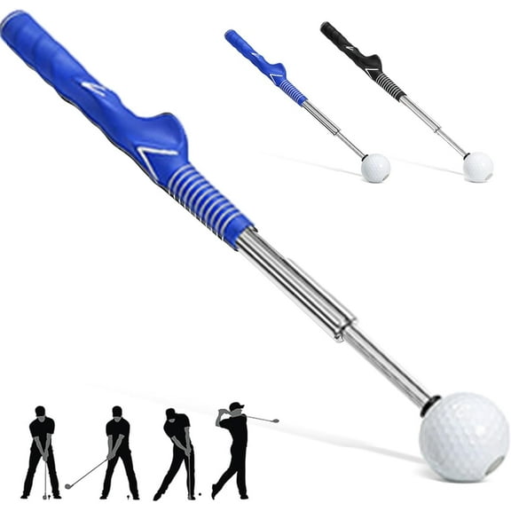 BESTSKY Retractable Golf Swing Training Aid, Grip Trainer and Swing Trainer, Blue, for Practice, Warm-Up, Tempo, Muscle Memory, Skill, Driving, Chipping, Home, Course.